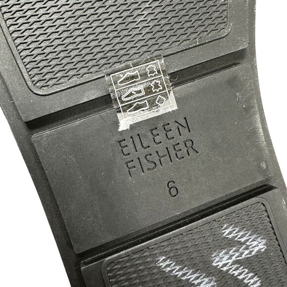 Eileen Fisher NWOB Dash Wedge Slip On Slingback Sandal Black Size 6 Open Toe - Picture 9 of 9